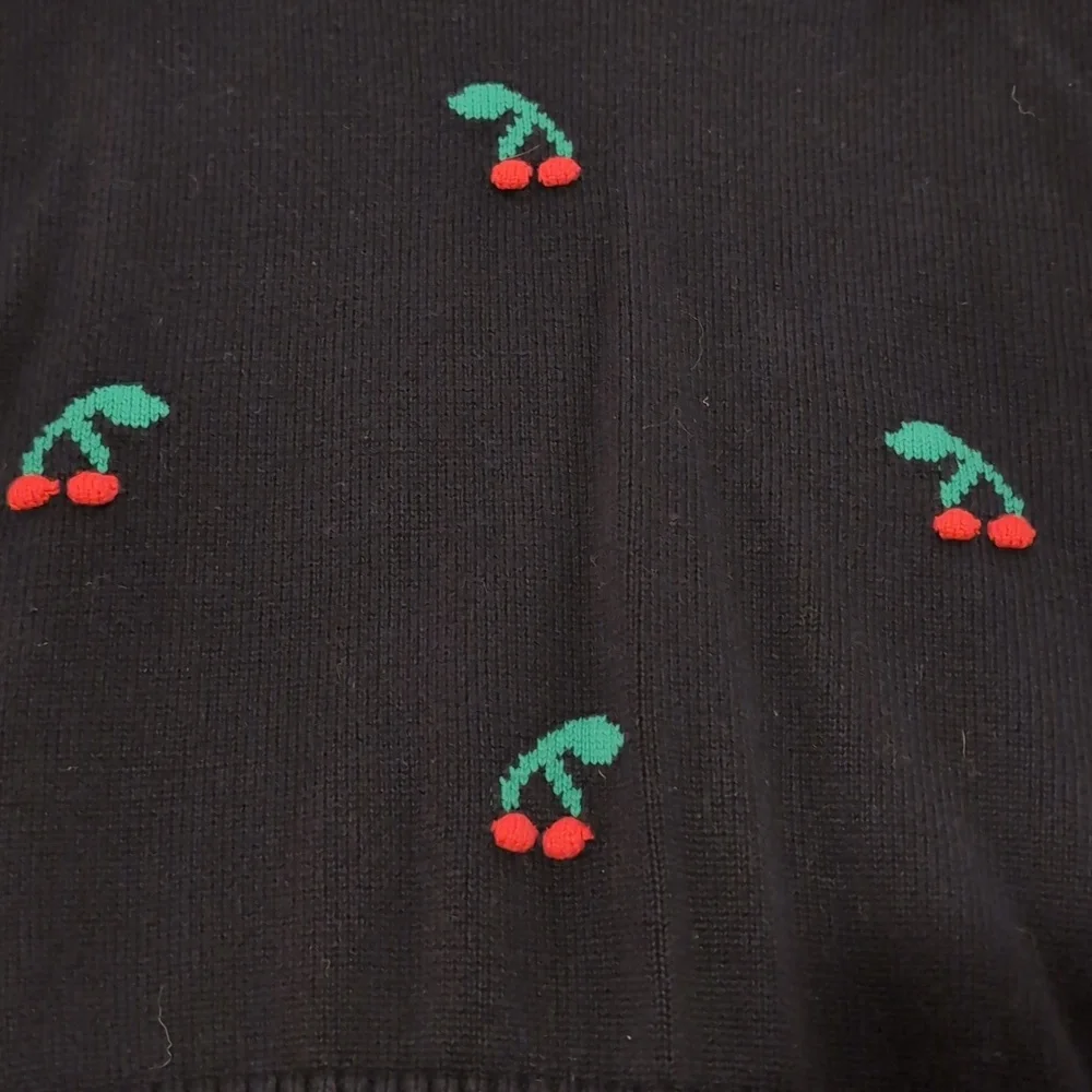 Navy cherry sweater - Picture 2 of 3